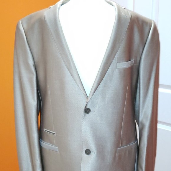 MASSIMO European STYLE SHINY TAN 2 PIECE SUIT - Picture 2 of 8